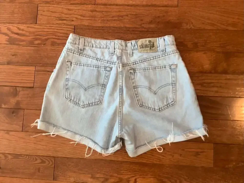 Vintage‎ Levi’s SilverTab Made in USA Baggy Jorts Y2K Skater 90s Light Wash W34